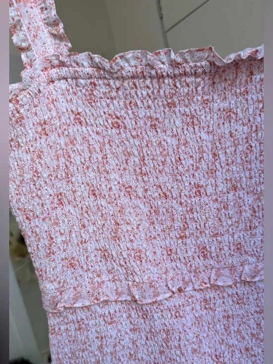 Parker Laurel Ruffle Tiered Smocked Mini Dress size L - Picture 6 of 7